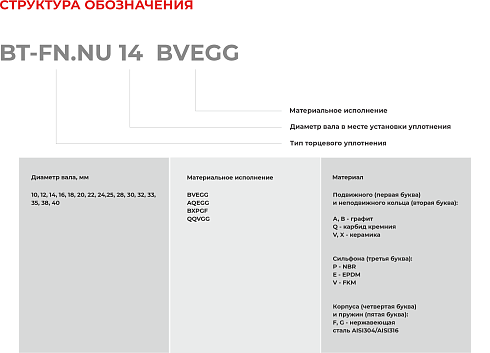 Торцевое уплотнение BT-FN.NU 35 AQEGG в Уфе фото