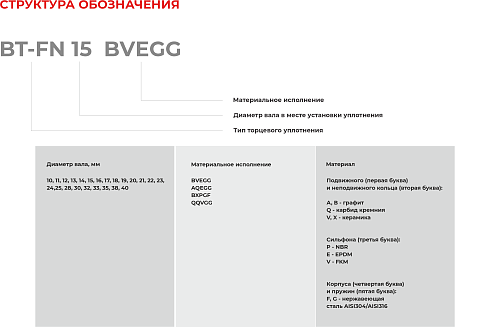 Торцевое уплотнение BT-FN 40 AQEGG в Уфе фото
