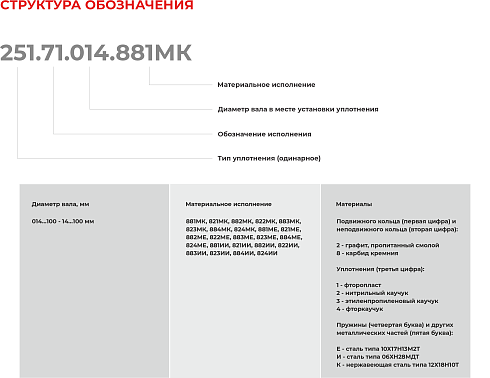 Торцевое уплотнение 251.71.100.884МК в Уфе фото