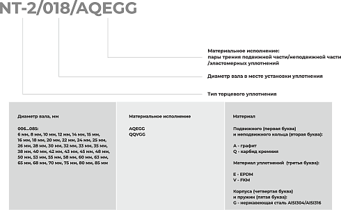 Торцевое уплотнение NT-2/043/QQVGG в Уфе фото